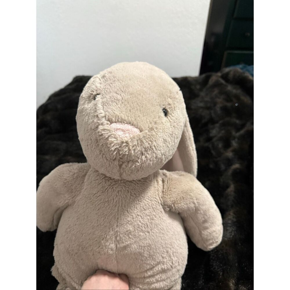 Jumbo Huge Pottery Barn Kids PBK Bunny Stuffed Taupe Gray Floppy Ears Plush 28"_